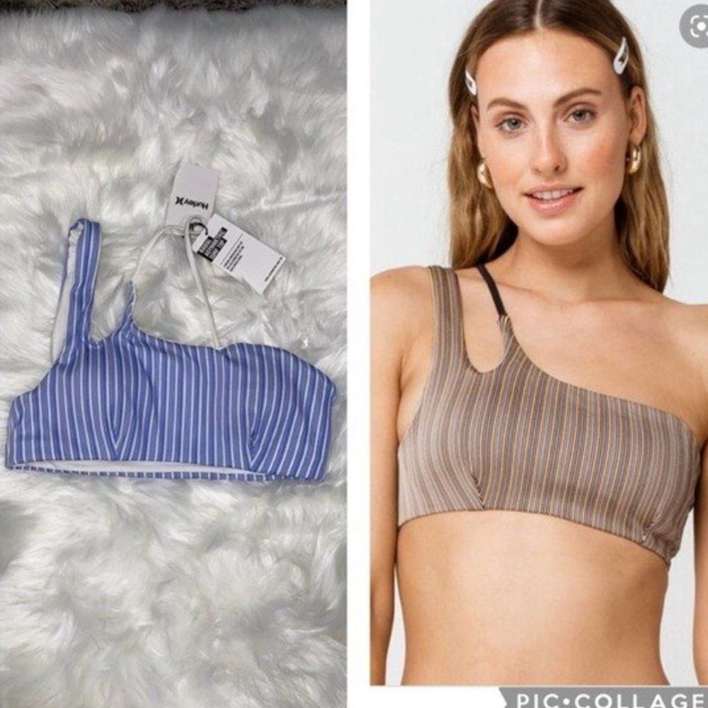 HURLEY Radial One Shoulder Bralette Bikini Top Size Small
